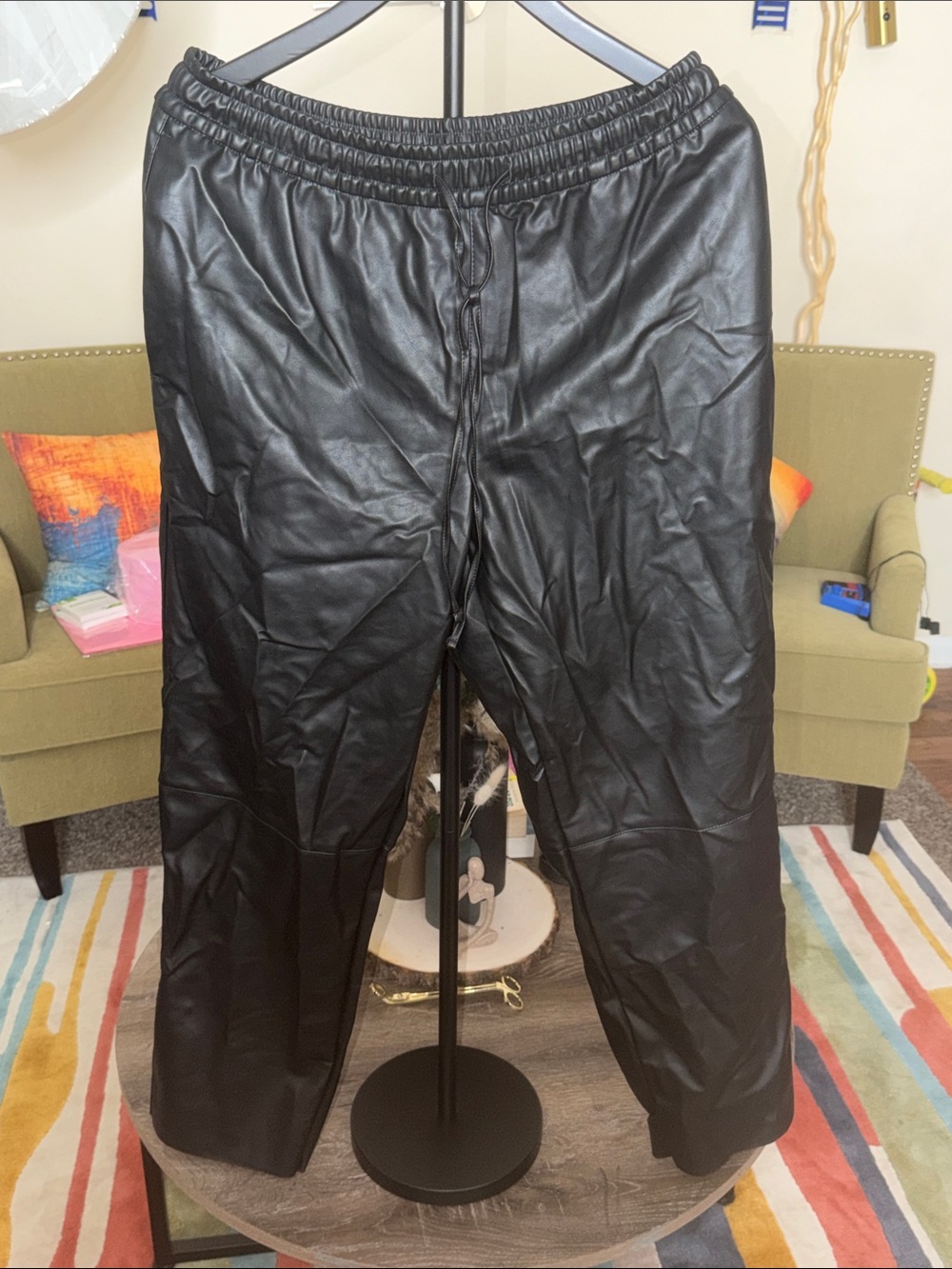 Women’s Black Faux Leather Pants